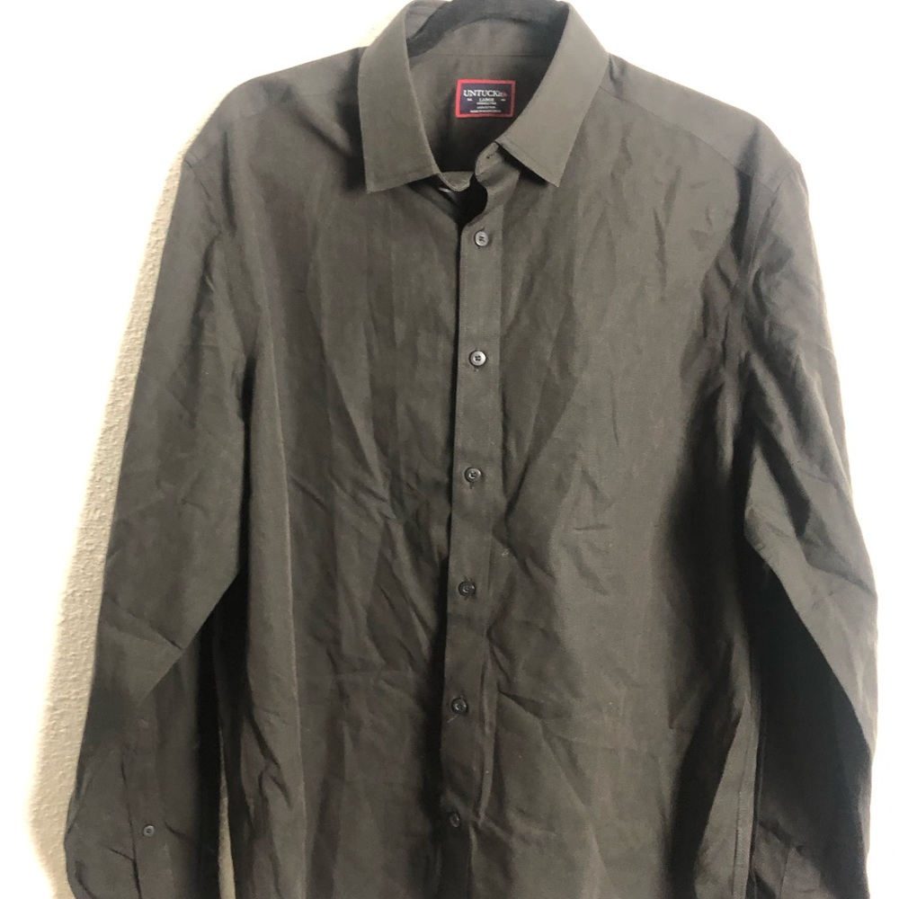 Untuckit Solid Black Shirt Large - image 8